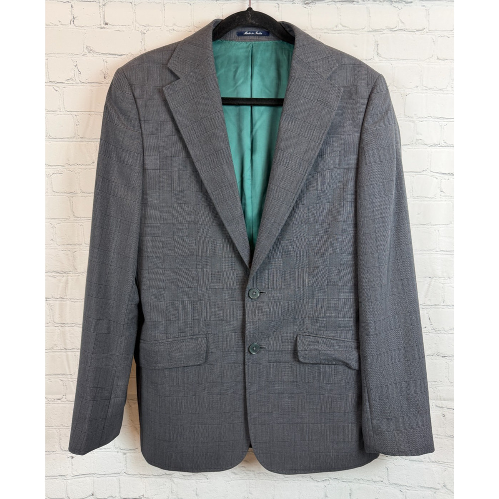 CHARLES TYRWHITT gray 100% wool check mens blazer jacket size 38L